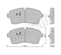 Pastiglie freno 22-1250-1 METELLI per LAND ROVER JAGUAR