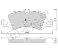 Metelli Kit pastiglie freni 22-1254-0 anteriore per Porsche 911/718