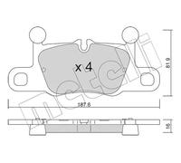 Pastiglie freno 22-1258-0 METELLI per PORSCHE 911 911 Cabriolet 911 Targa