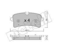 METELLI Kit pastiglie freno, Freno a disco 22-1261-0