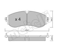 METELLI Kit pastiglie freno, Freno a disco 22-1263-0