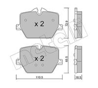 METELLI Kit pastiglie freno, Freno a disco 22-1266-0