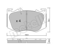 METELLI Kit pastiglie freni Anteriore predisposto per visualizzazione avviso usura 22-1269-0