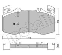 Metelli Kit pastiglie freno a disco 22-1270-0 per Mercedes-Benz CLA/GLA