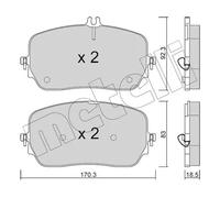 Pastiglie freno 22-1272-0 METELLI per MERCEDES-BENZ GLS GLE GLE Coupe