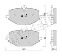 METELLI Kit pastiglie freno, Freno a disco 22-1274-0