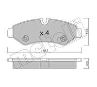 Pastiglie freno 22-1275-0 METELLI per MERCEDES-BENZ SPRINTER 3-t Tourer Bus