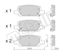 Pastiglie freno 22-1278-0 METELLI per TESLA MODEL 3 MODEL Y