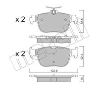 METELLI Kit pastiglie freno, Freno a disco 22-1281-0