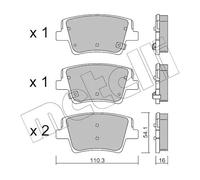 METELLI Kit pastiglie freno, Freno a disco 22-1284-0