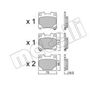 Pastiglie freno 22-1289-0 METELLI per TOYOTA YARIS