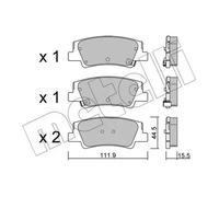 Pastiglie freno 22-1299-0 METELLI per HYUNDAI KIA