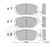 METELLI Kit pastiglie freno, Freno a disco 22-1300-0