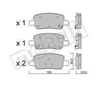 METELLI Kit pastiglie freno, Freno a disco 22-1304-0
