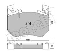 Kit Pastiglie Freno Freno A Disco Metelli 22-1311-0 per Mercedes Benz