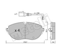 Pastiglie freno 22-1322-0 METELLI per VW MULTIVAN T6 TRANSPORTER T6 Furgone