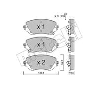 Pastiglie freno 22-1325-0 METELLI per FIAT ABARTH