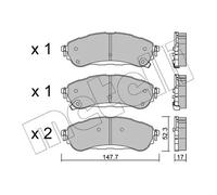 Pastiglie freno 22-1344-0 METELLI per FORD RANGER