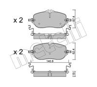 Metelli Kit pastiglie freno 22-1355-0 freno a disco per Mercedes-Benz Classe C (W206/S206)