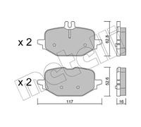 Metelli Kit pastiglie freno 22-1359-0 per Mercedes-Benz Classe C - Freno a disco