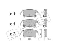 Pastiglie freno 22-1371-0 METELLI per HYUNDAI ELANTRA VII Tre volumi i20 III