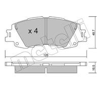 METELLI Kit pastiglie freno, Freno a disco 22-1410-0