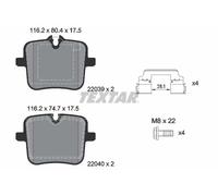 Textar Set pastiglie freno 2203901 posteriore
