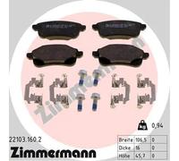 Pastiglie freno 22103.160.2 ZIMMERMANN per RENAULT TALISMAN TALISMAN Grandtour