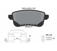 Set di pastiglie freno TEXTAR 2210301, posteriore