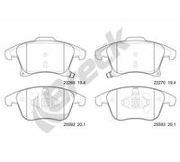 Set di pastiglie freno BRECK 22269 00 701 00, anteriore