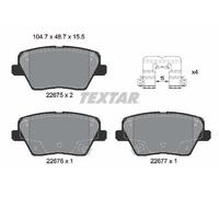 Set di pastiglie freno TEXTAR 2267501, posteriore