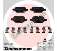 ZIMMERMANN Kit pastiglie freni 22930.170.2 posteriore per Opel Mokka/Mokka X