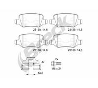 Pastiglie freno 23138 00 704 00 BRECK per MERCEDES-BENZ VANEO CLASSE A