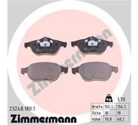 Zimmermann 23248.180.1 Serie Pastiglie Freno, Anteriore, Inclusa Piastra Smorzante