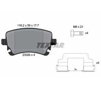 Textar Set pastiglie freno 2332607 – posteriori, freno a disco