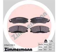 Pastiglie freno 23569.170.1 ZIMMERMANN per SSANGYONG HYUNDAI