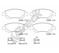 Pastiglie freno 23959 00 702 00 BRECK per CITROËN PEUGEOT TOYOTA