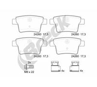 Breck Brakes Set pastiglie freno 24260 00 704 00 per Jaguar/Ford posteriore