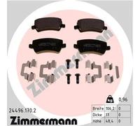 Pastiglie freno 24496.170.2 ZIMMERMANN per VOLVO V60 I V70 III S80 II XC60 I SUV