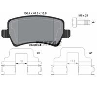 Set di pastiglie freno TEXTAR 2449602, posteriore