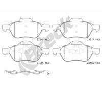 Set di pastiglie freno BRECK 24535 00 701 00, anteriore