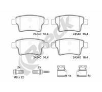 Set di pastiglie freno BRECK 24540 00 704 00, posteriore