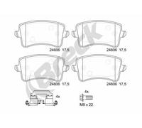 Set di pastiglie freno BRECK 24606 00 554 10, posteriore