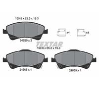 Set di pastiglie freno TEXTAR 2466801, anteriore