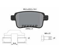 Set di pastiglie freno TEXTAR 24692 15,0 1 4, indietro