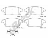 Set di pastiglie freno BRECK 25034 00 701 10, anteriore