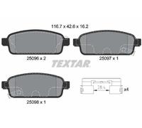 Set di pastiglie freno TEXTAR 2509606, indietro
