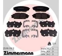 Pastiglie freno 25119.170.2 ZIMMERMANN per HYUNDAI ix55