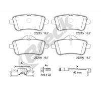 Set di pastiglie freno BRECK 25215 00 554 00, posteriore