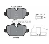 TEXTAR Kit pastiglie freni Posteriore predisposto per visualizzazione avviso usura con accessori 2547801